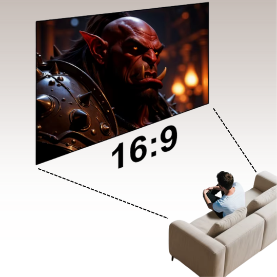 Visual Screen – Nem 100" Projektor lærred med Velcro Opsætning