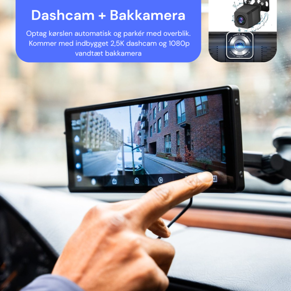 Visual Smart Drive – 10,26" skærm med indbygget dashcam, bakkamera og CarPlay