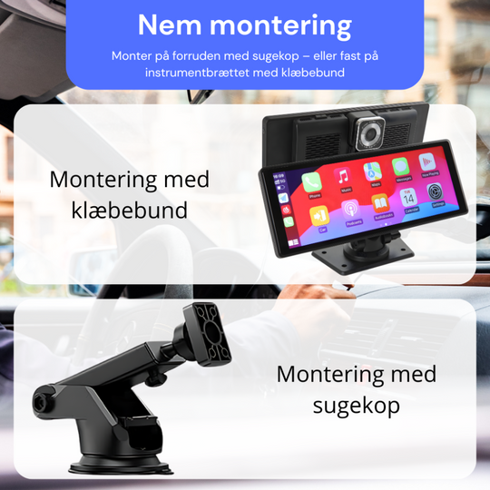 Visual Smart Drive – 10,26" skærm med indbygget dashcam, bakkamera og CarPlay