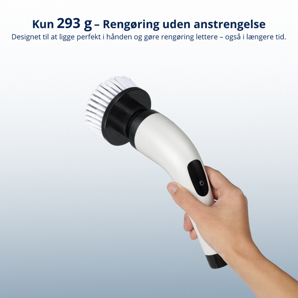 Cleano Brush – 8 i 1 trådløs elektrisk rengøringsbørste med 140 cm teleskopstang