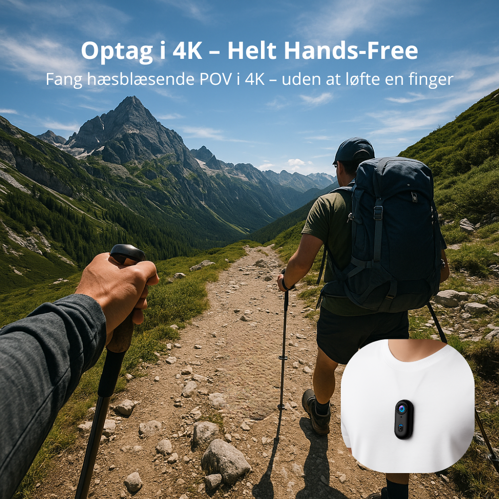 Visual GoCam Mini - Mini Action Kamera med 4K, App og Vandtæt Design