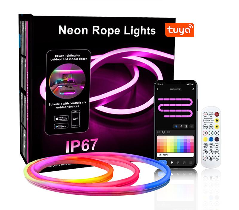 Visual Neon Strip – 5 meter RGBIC LED-lys med Tuya-app og fjernbetjening