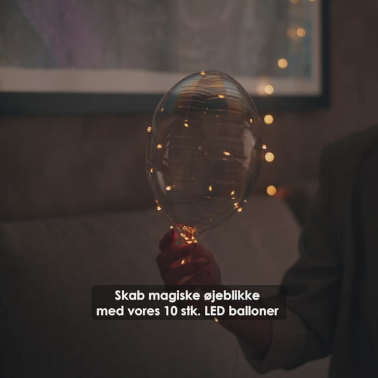 Visual LED Balloner – 10 stk. festballoner med varm glød og wow-effekt