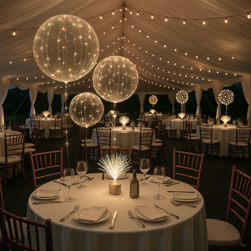 Visual LED Balloner – 10 stk. festballoner med varm glød og wow-effekt