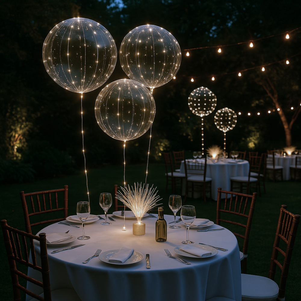 Visual LED Balloner – 10 stk. festballoner med varm glød og wow-effekt