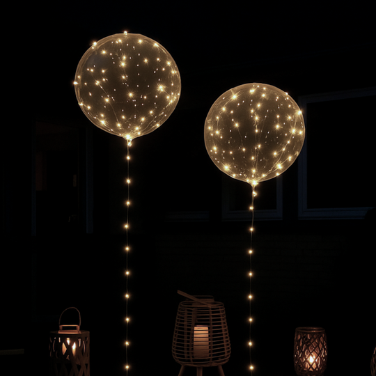 Visual LED Balloner – 10 stk. festballoner med varm glød og wow-effekt