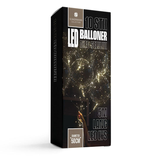 Visual LED Balloner – 10 stk. festballoner med varm glød og wow-effekt